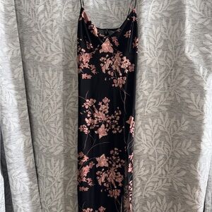 Windsor Black and Pink Floral Maxi Dress